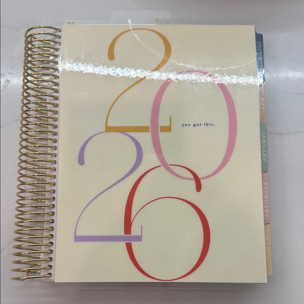Erin Condren 2026 Planner with Gold Coil and Multicolor Design
